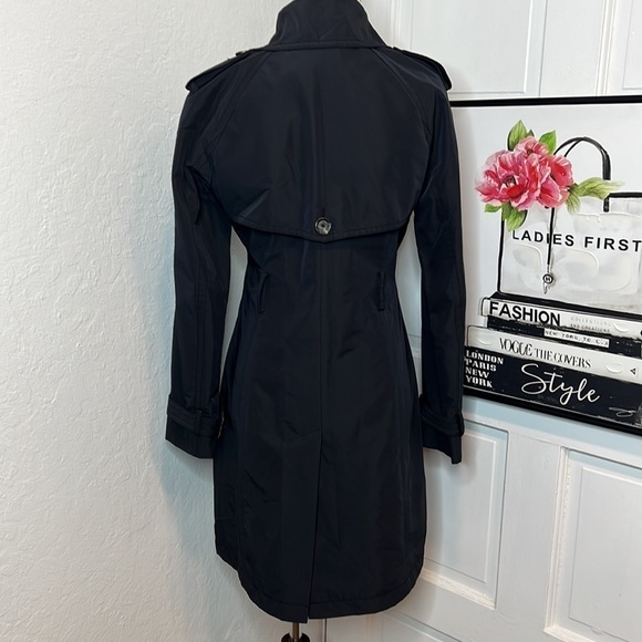 Club Monaco Black Lamae Trench Coat Size S - Picture 4 of 8